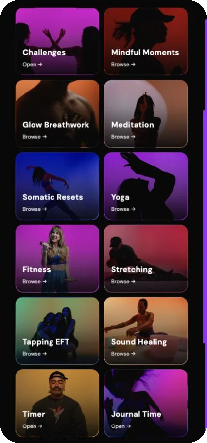 The Vitality Project app, the on-demand library