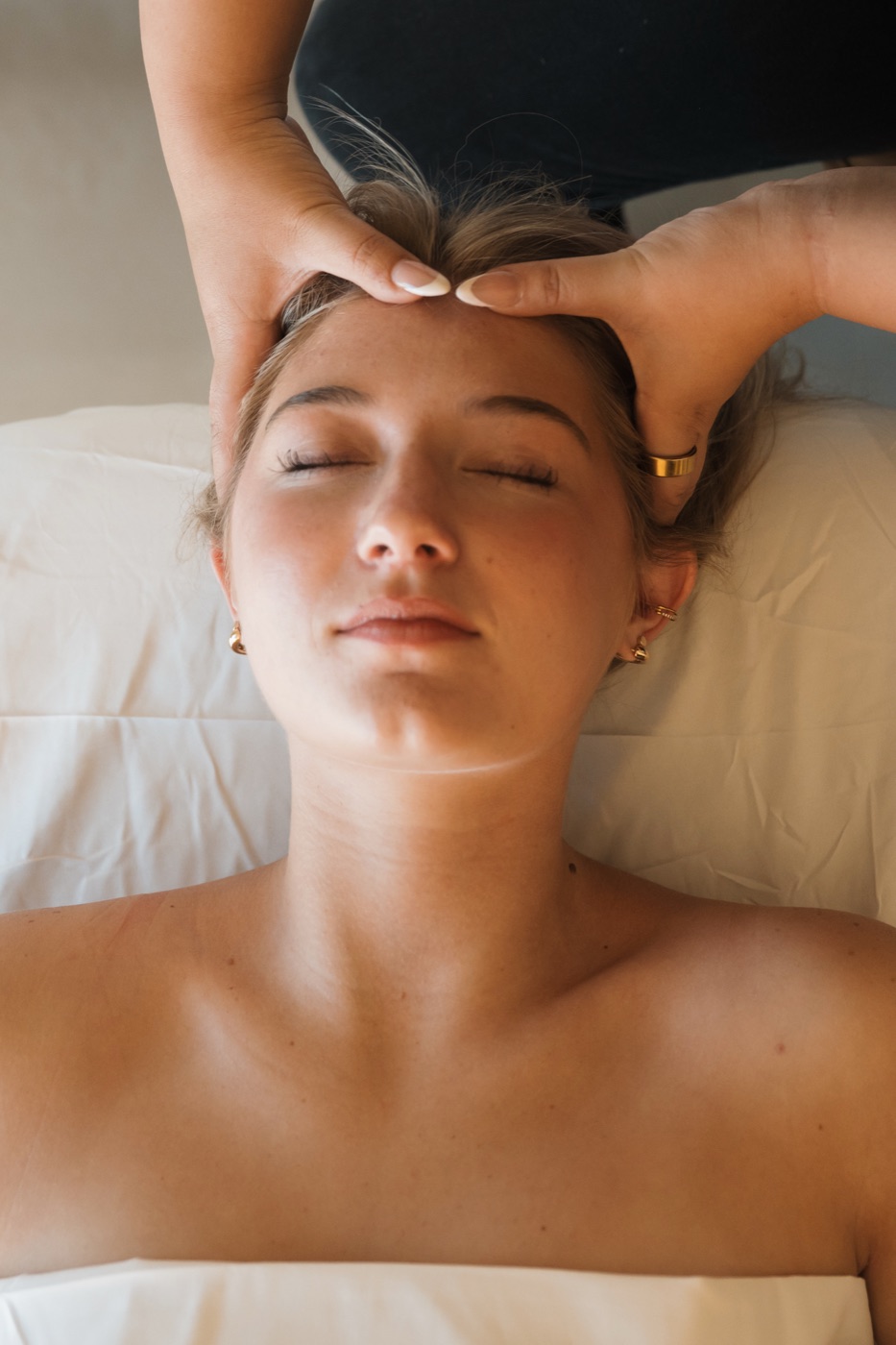 A massage therapist at work