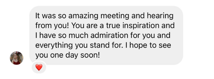 Audience message to Elizabeth Faye