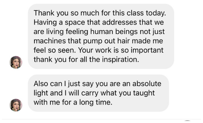 Audience message to Elizabeth Faye