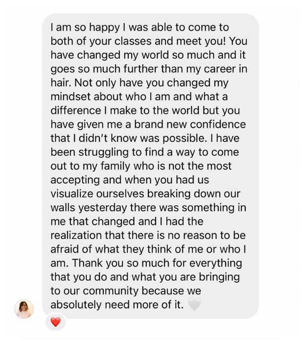 Audience message to Elizabeth Faye