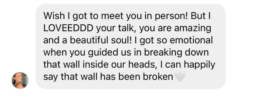 Audience message to Elizabeth Faye