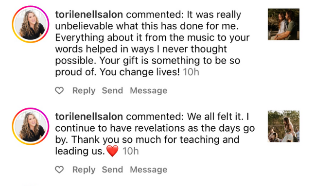 Audience message to Elizabeth Faye