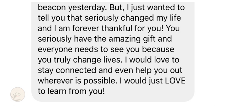Audience message to Elizabeth Faye
