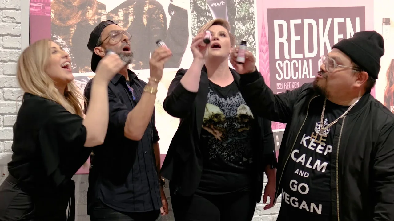 Elizabeth Faye with the Redken team at a Redken Social event